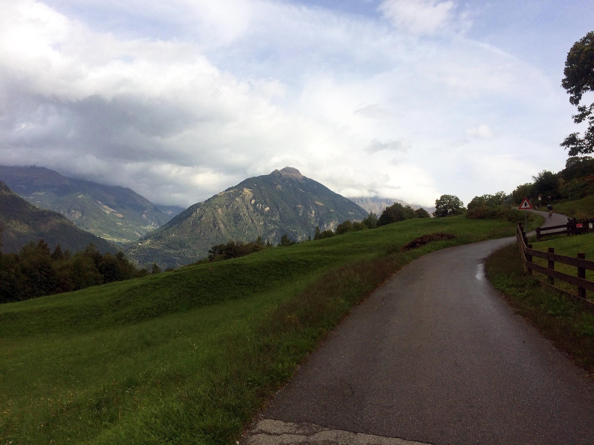 Above: A photo I took while climbing the Mortirolo in Lombardy, northern Italy showing some pasture