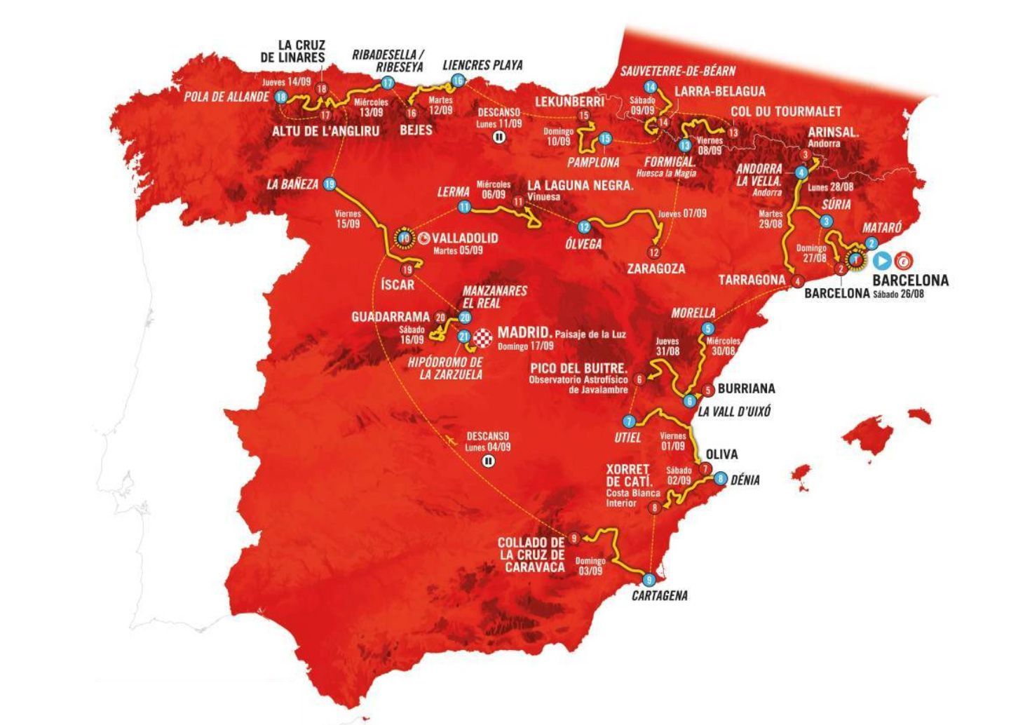Ride segments from the routes that the pros will ride in La Vuelta 2023