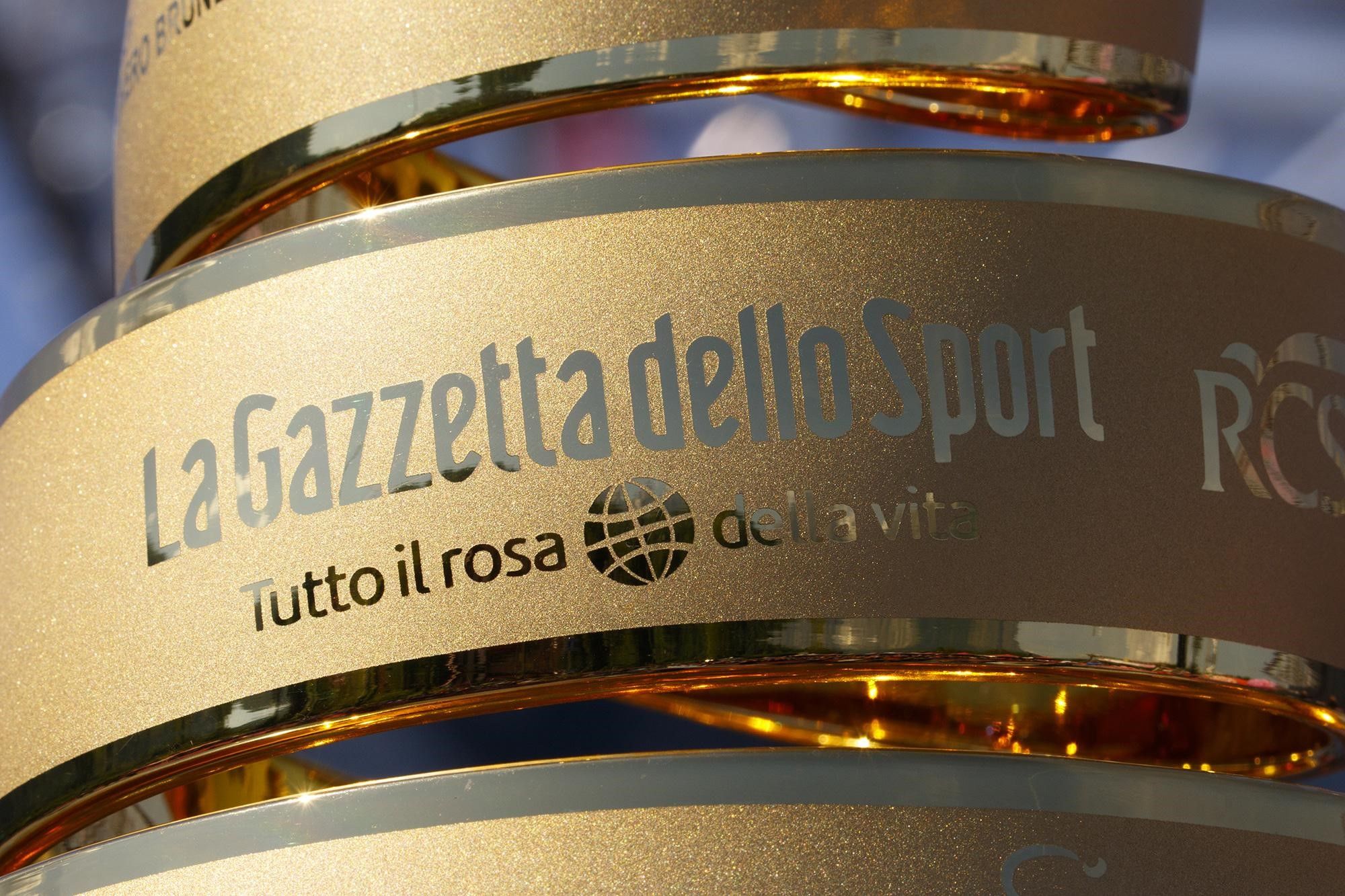 La Gazzetta dello Sport inscribed on the winner’s trophy