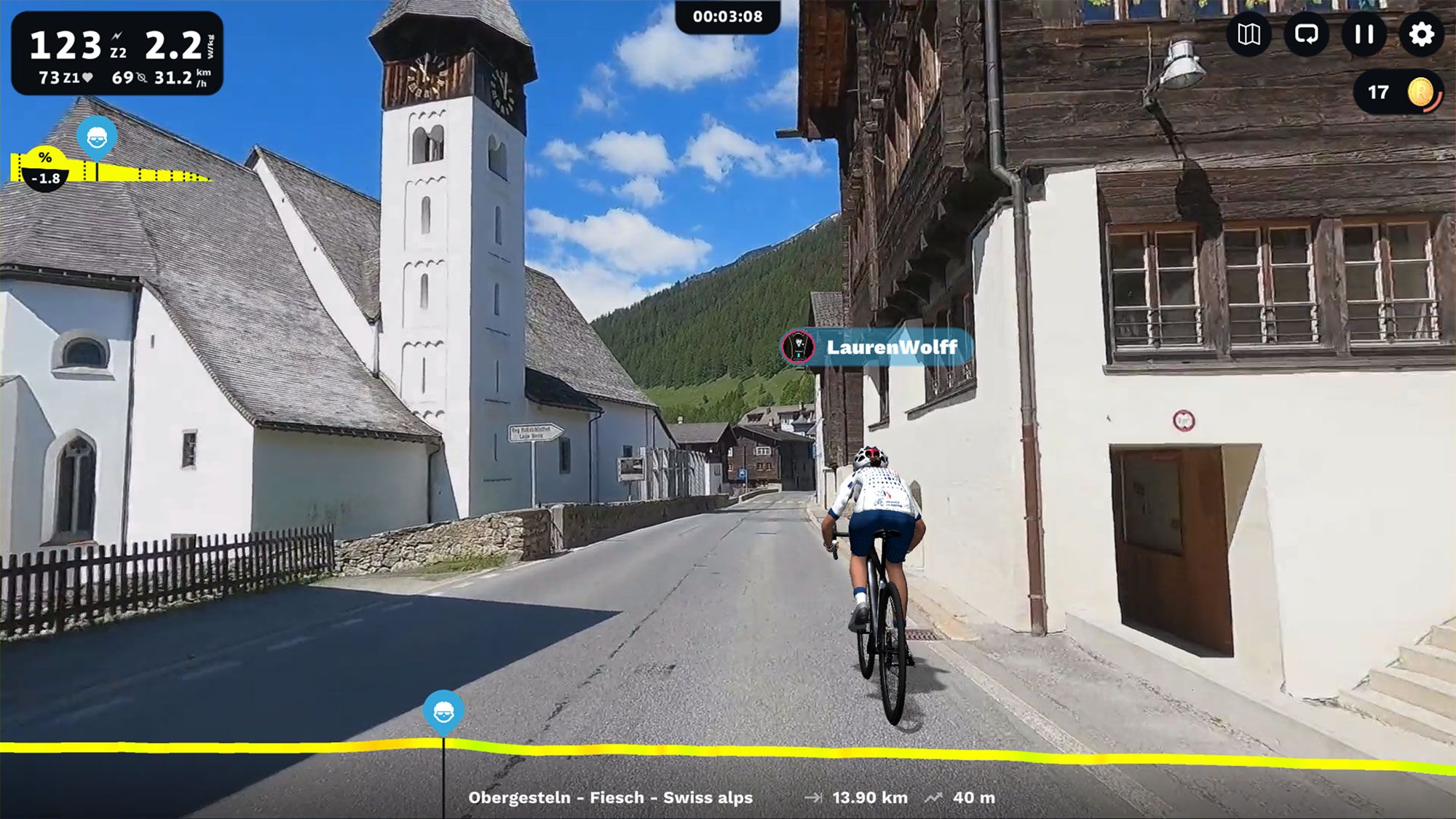 One of the narrow roads through a quaint village in the Swiss valley of Obergesteln on ROUVY