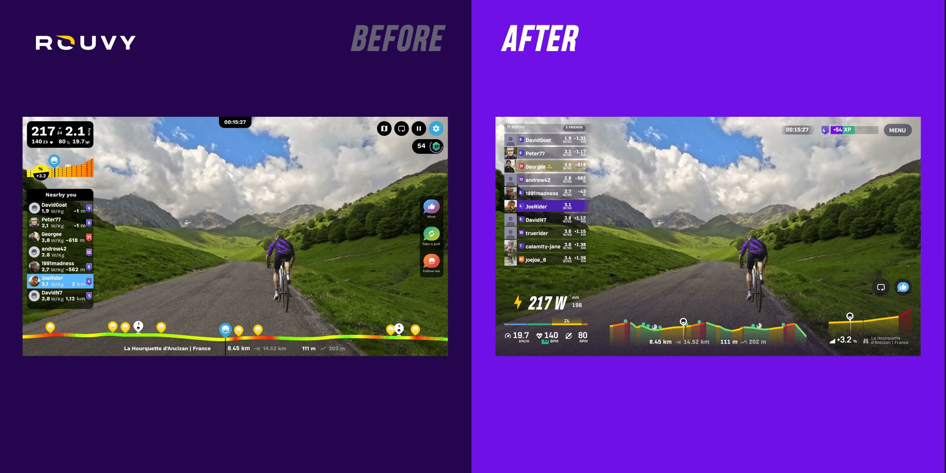Old vs. New Ride Screen